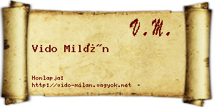 Vido Milán névjegykártya