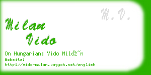milan vido business card